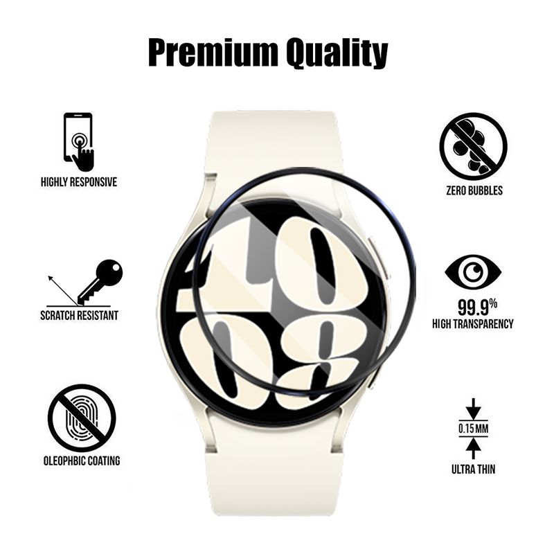 Kính Cường Lực 3D HD Bảo Vệ Màn Hình Đồng Hồ Samsung Galaxy Watch 6 5 4 Pro 45mm 44mm 40mm Watch4 Watch6 Classic 42mm 46mm 43mm 47mm