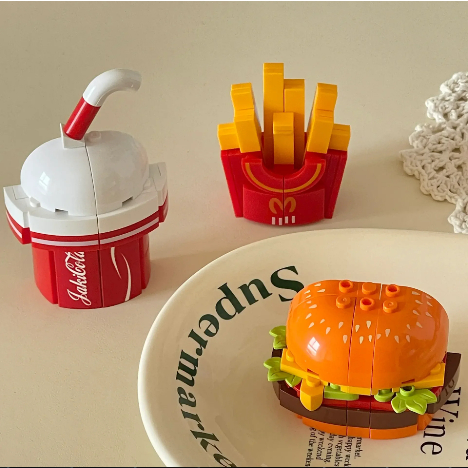 Bộ Đồ Chơi Lắp Ráp Nam Châm Hình Thức Ăn Nhanh Dễ Thương Cho Bé