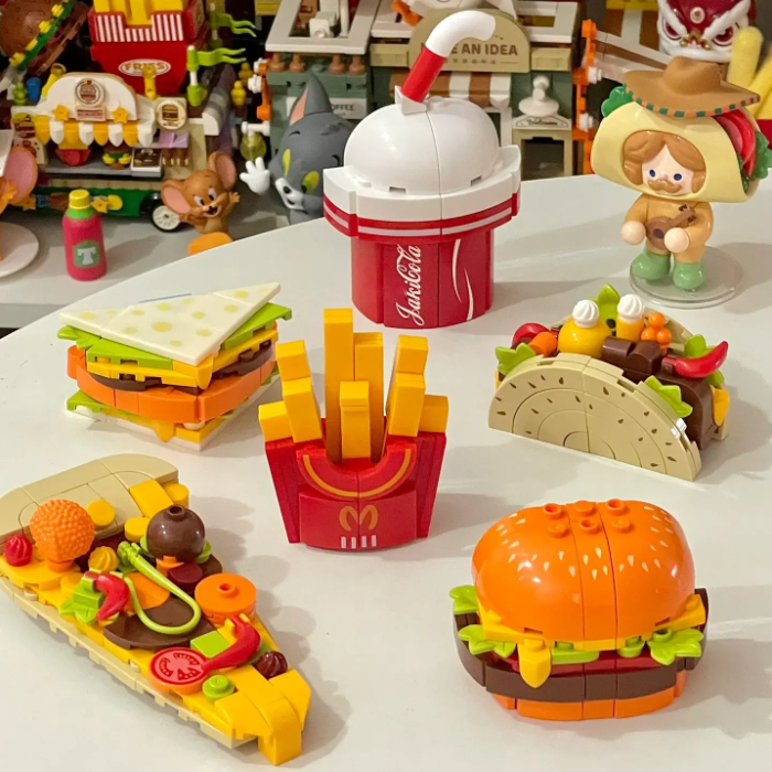 Bộ Đồ Chơi Lắp Ráp Nam Châm Hình Thức Ăn Nhanh Dễ Thương Cho Bé