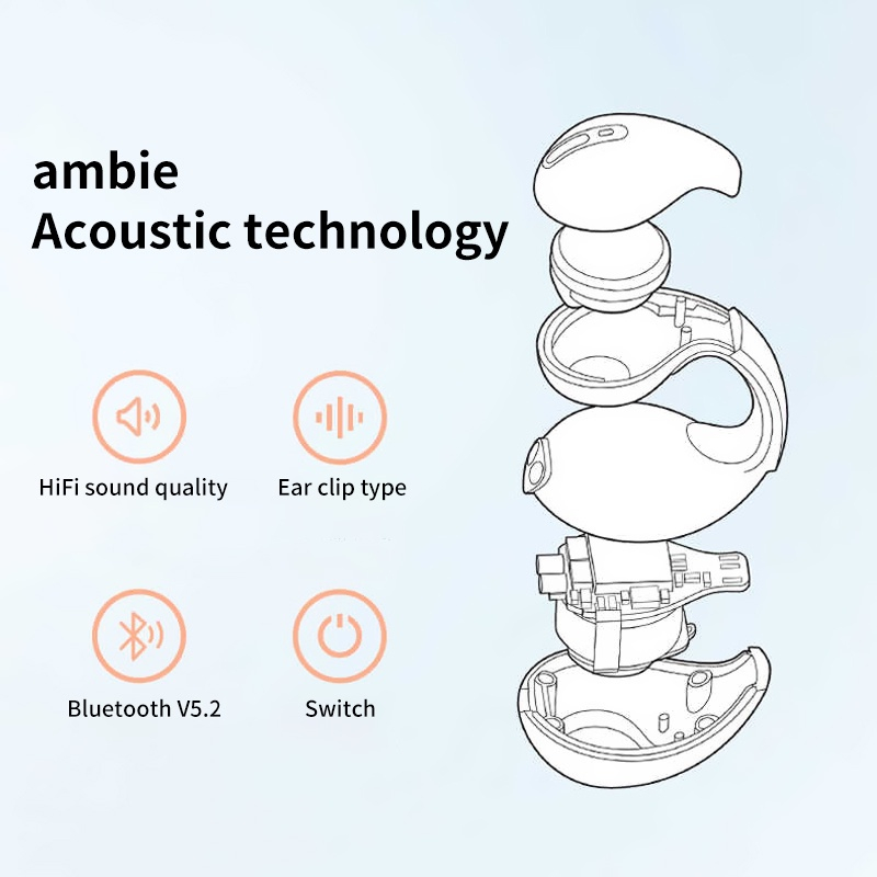 Ambie Tai Nghe Bluetooth TWS 2023 Ambie Truyền Âm Qua Xương Tai