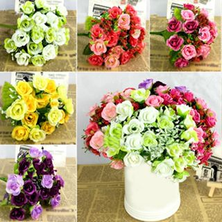 Chicmine 1 Bó Hoa Hồng Giả 21 Bông Trang Trí Tiệc Cưới