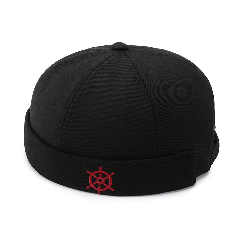 Mũ beanie THE CAPAL cotton Không Vành Thêu Hình Bánh Lái Thuyền Phong Cách Hip Hop Thời Trang Cho Nam Và Nữ