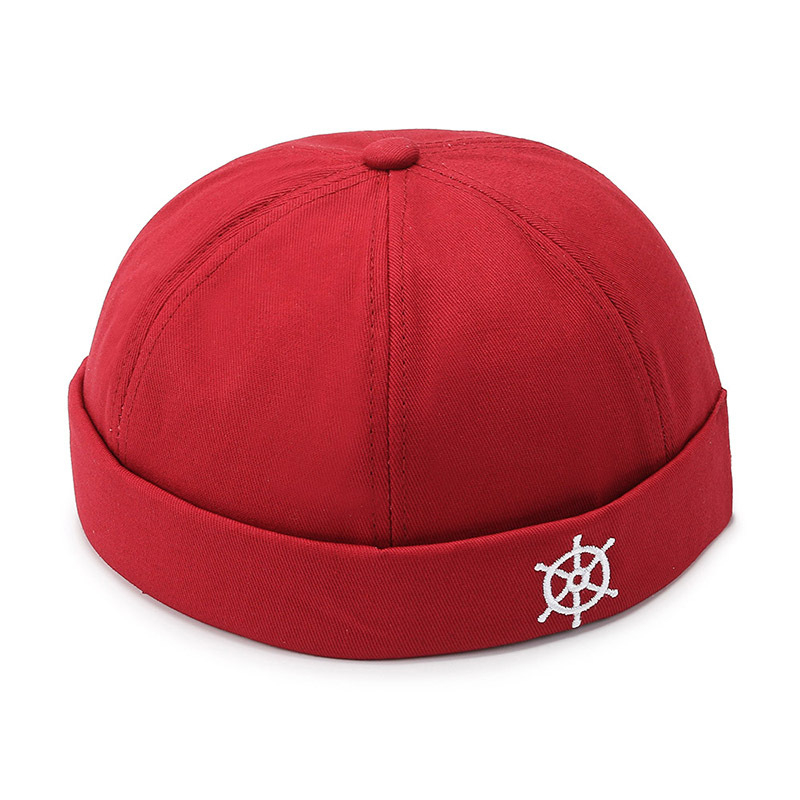 Mũ beanie THE CAPAL cotton Không Vành Thêu Hình Bánh Lái Thuyền Phong Cách Hip Hop Thời Trang Cho Nam Và Nữ