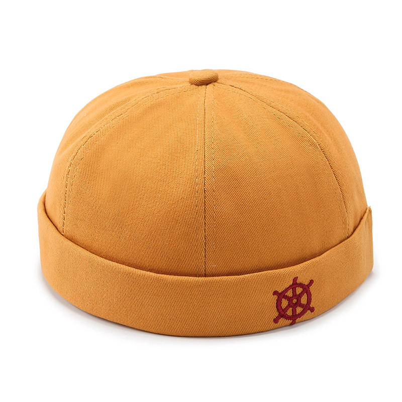 Mũ beanie THE CAPAL cotton Không Vành Thêu Hình Bánh Lái Thuyền Phong Cách Hip Hop Thời Trang Cho Nam Và Nữ