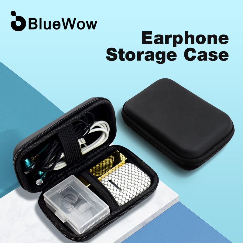 Túi Đựng Tai Nghe Bluetooth Bluewow S07 Hình Vuông Màu Đen