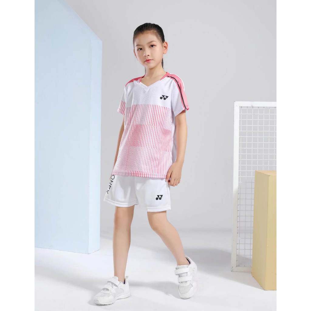 Bộ Quần Áo Chơi Cầu Lông Tay Ngắn Yonex Dành Cho Trẻ Em