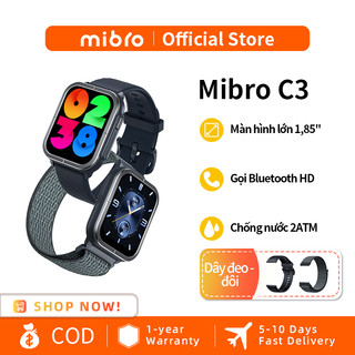 Đồng Hồ Thông Minh Mibro C3 Bluetooth Màn Hình HD 1.85-inch 2ATM Chống Thấm Nước 70 Độ Kiểu Dáng Thể Thao Cho Nam Và