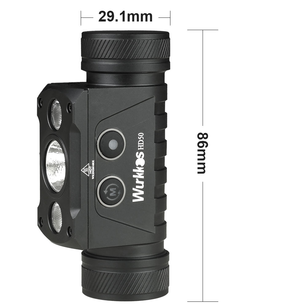 Đèn Pha Đội Đầu Có Thể Sạc Lại 21700 4000lm XHP50D + LH351D + 660nm Wukkos HD50