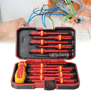 Bộ 13 Bộ tuốc nơ vít cách điện có thể thay đổi 1000V,Bộ dụng cụ sửa chữa thợ điện