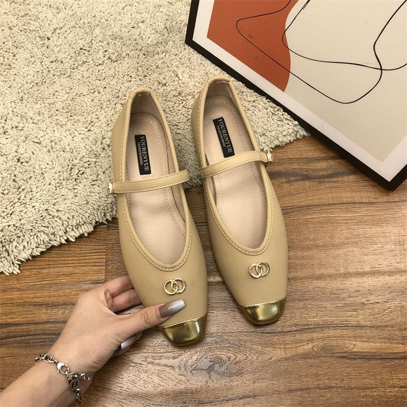 YAOLI  Giày Búp Bê Đế Bằng Phong Cách Mary Jane Doudou Pháp
