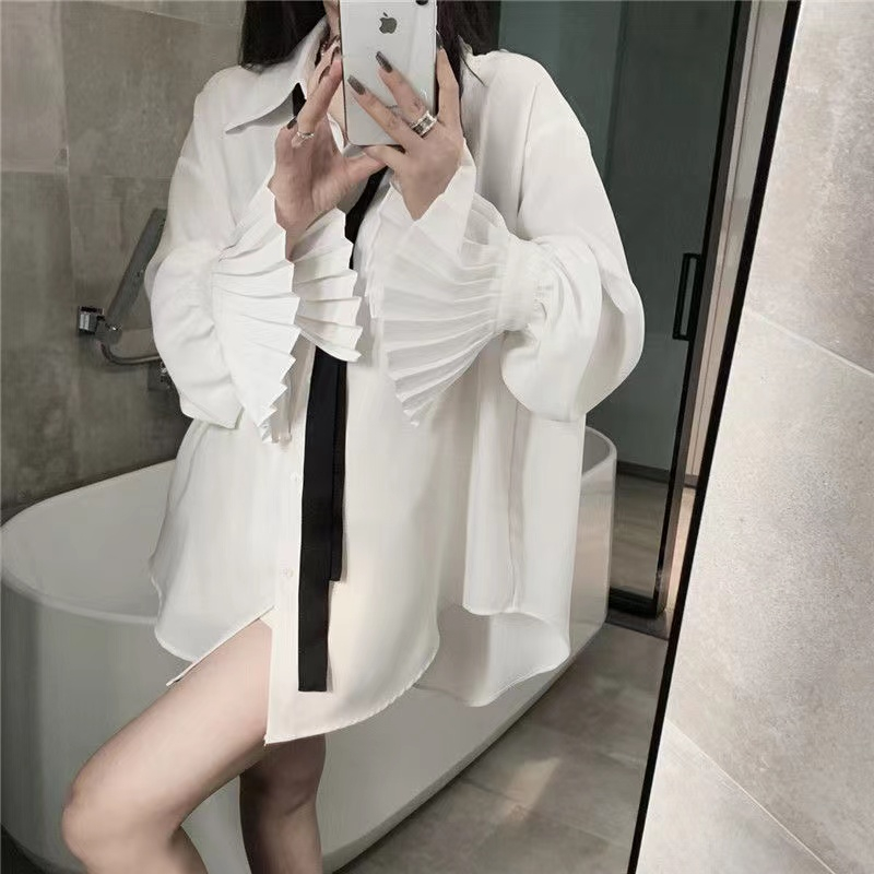 Áo Sơ Mi Tay Dài Dáng Rộng Thời Trang retro Hàn Quốc