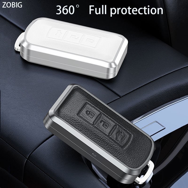 Vỏ Bọc Chìa Khóa Bằng Nhôm + Da Cho Mitsubishi Xpander Attrage Outlander Mirage Pajero Sport Triton Eclipse Cross Montero