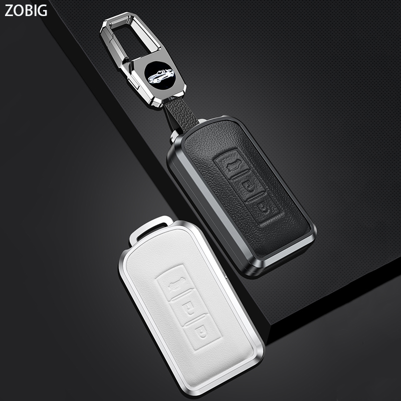 Vỏ Bọc Chìa Khóa Bằng Nhôm + Da Cho Mitsubishi Xpander Attrage Outlander Mirage Pajero Sport Triton Eclipse Cross Montero
