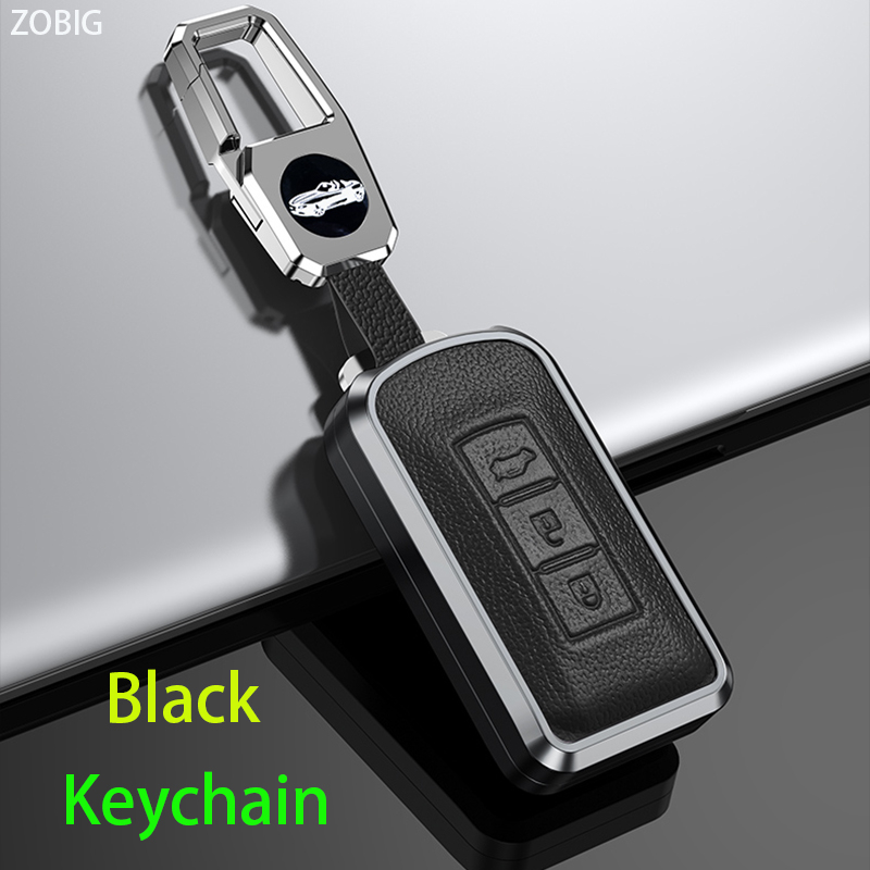 Vỏ Bọc Chìa Khóa Bằng Nhôm + Da Cho Mitsubishi Xpander Attrage Outlander Mirage Pajero Sport Triton Eclipse Cross Montero