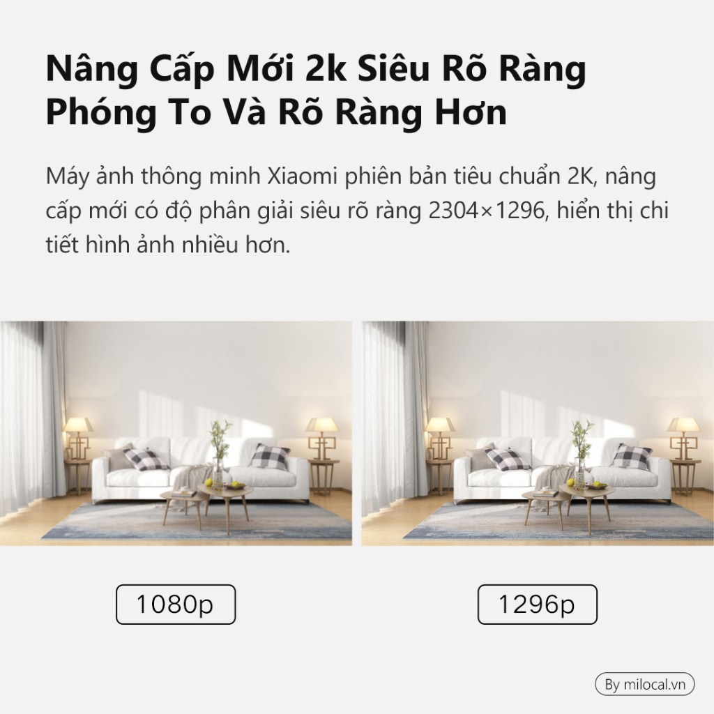 Camera Thông Minh Xiaomi 2K Có Tầm Nhìn Ban Đêm Hồng Ngoại