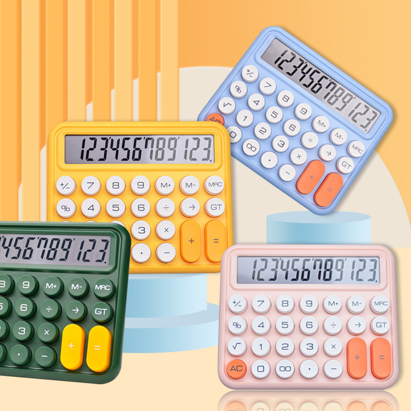 Calculator Mechanical Accounting Stationary Multicolor Electronic School Financial Large Display Off