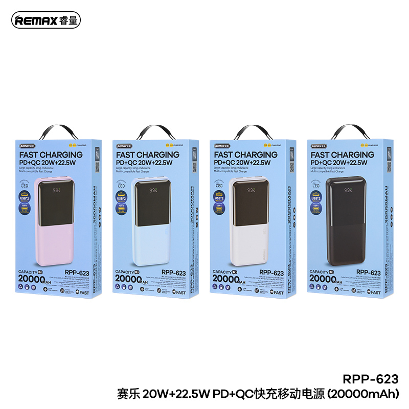 Pin Sạc Dự Phòng Nhanh REMAX 20W + 22.5W PD + QC RPP-623 20000mAh