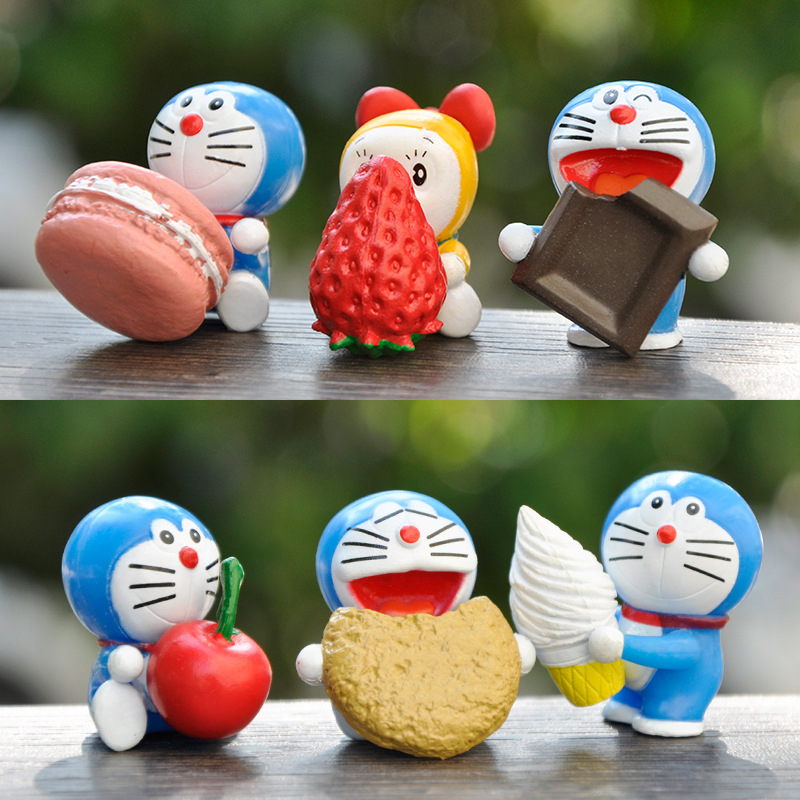 Set 6 Mô Hình Đồ Chơi Nhân Vật Hoạt Hình Doraemon 3-4cm