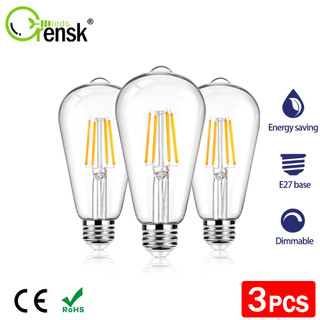 Set 3 bóng đèn dây tóc e27 led edison 4w st64 40w 90% tiết kiệm năng lượng