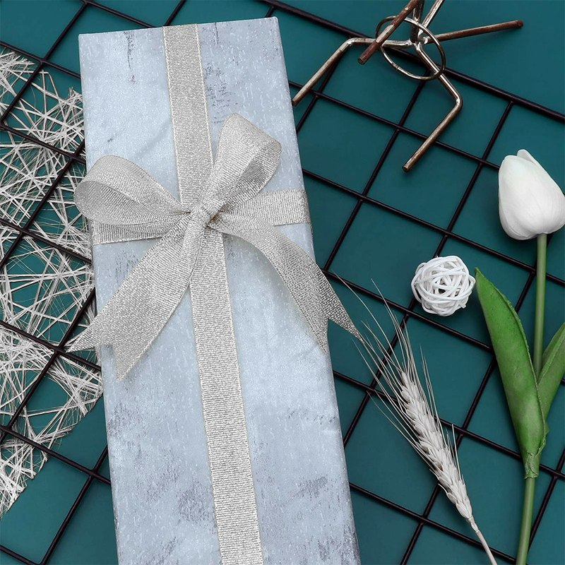 Cuộn Dây Ruy Băng Satin 22m Màu Vàng / Bạc Dùng Trang Trí Tiệc Cưới / Sinh Nhật / Giáng Sinh