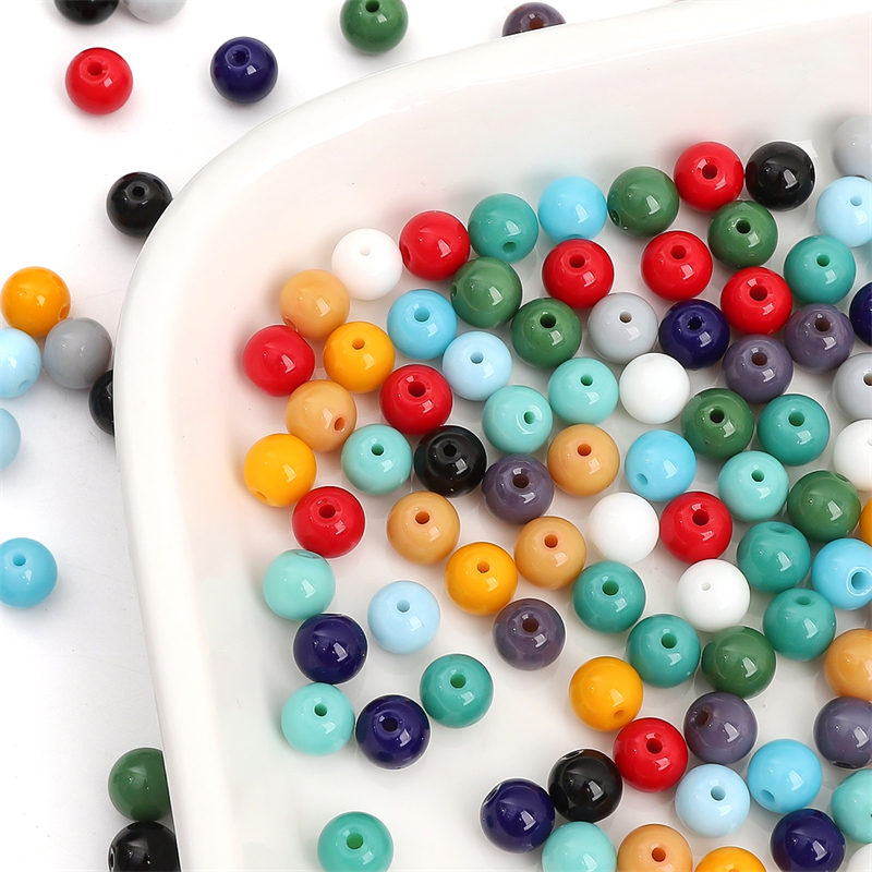 Set 20 / 50 Hạt Thủy Tinh Xâu Chuỗi 6mm Làm Trang Sức DIY