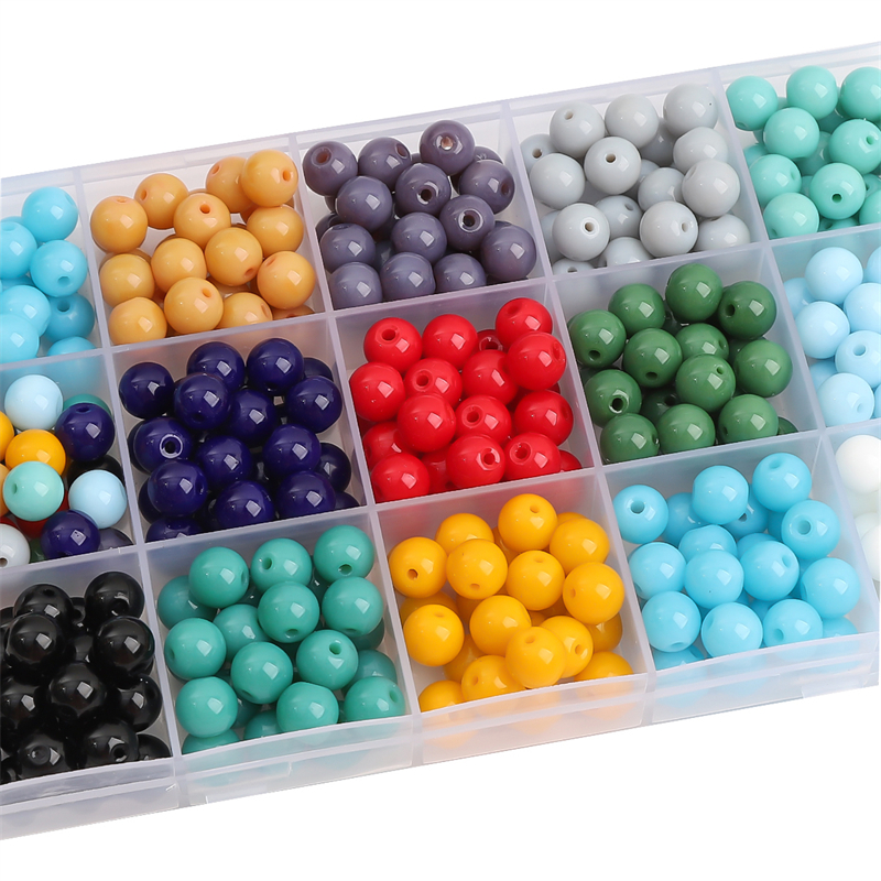 Set 20 / 50 Hạt Thủy Tinh Xâu Chuỗi 6mm Làm Trang Sức DIY