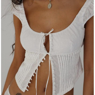 Áo Tank Top Màu Trơn Không Tay Cài Nút Phía Trước Thời Trang Cho Nữ