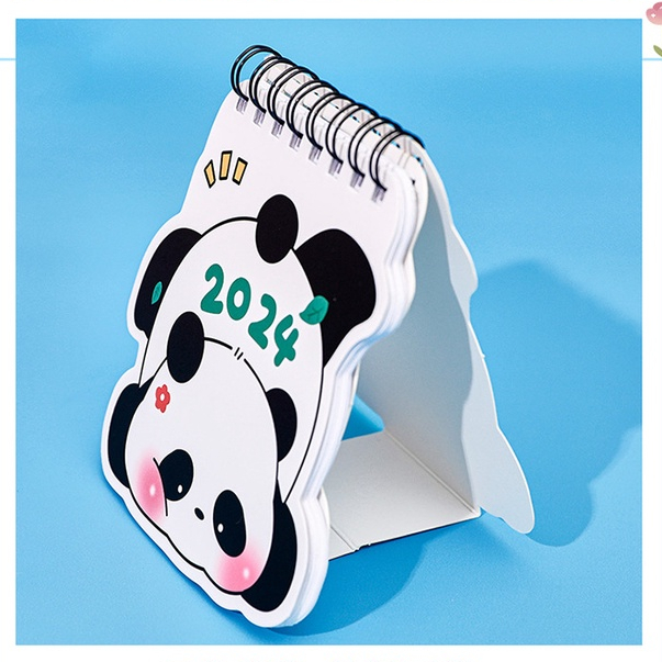 Hoạt Hình Lịch Để Bàn mini Hình Gấu Trúc Dễ Thương