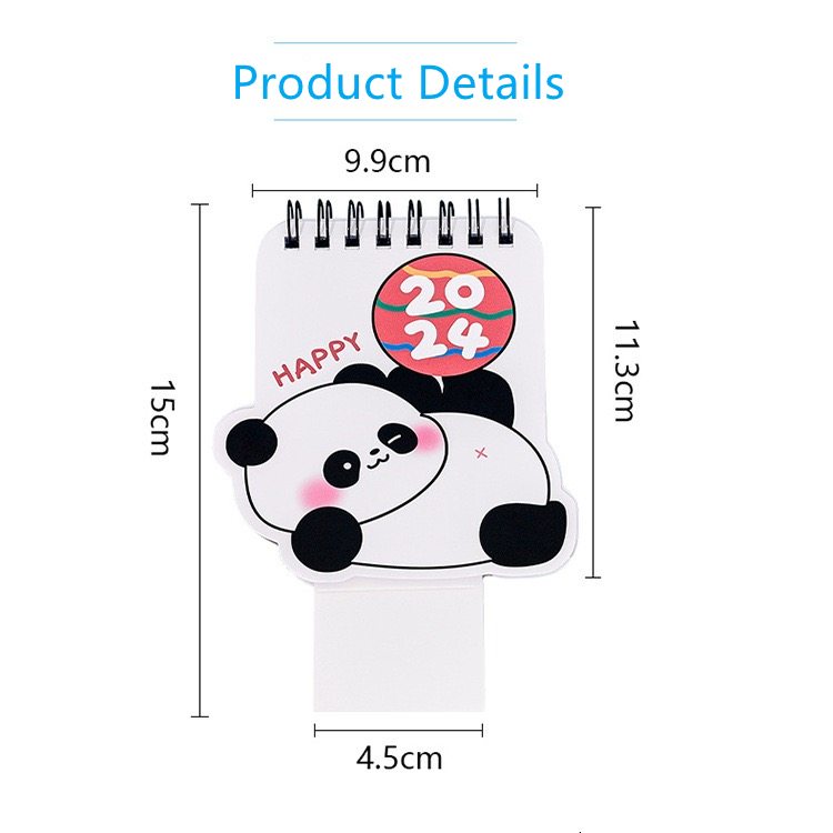 Hoạt Hình Lịch Để Bàn mini Hình Gấu Trúc Dễ Thương