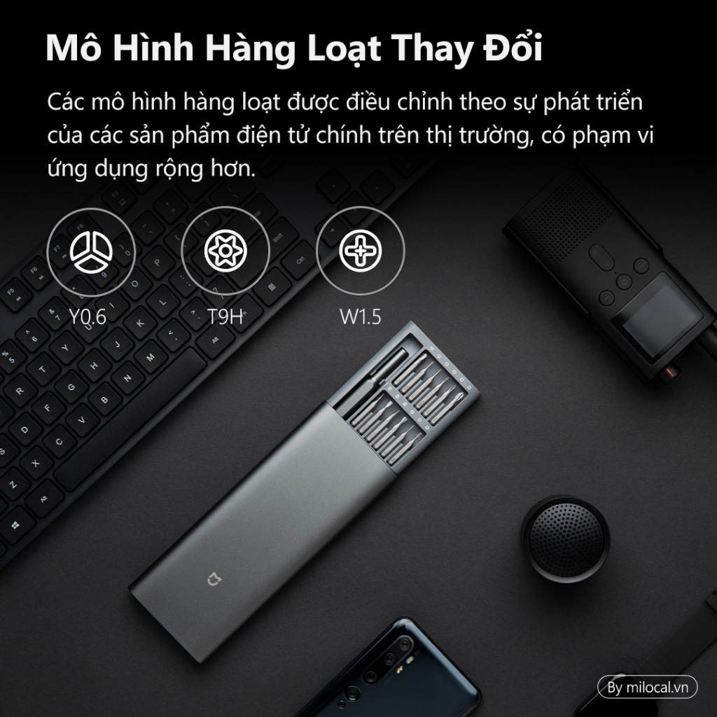 Bộ Tua Vít Xiaomi Mijia 24 Vỏ Hợp Kim Nhôm Có Nam Châm Kèm Hộp Đựng