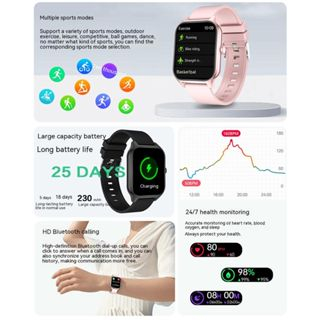 Đồng Hồ Thông Minh GT40 Kết Nối Bluetooth 1.83 Màn Hình Vuông Kim Loại Chống Thấm Nước Đa Năng