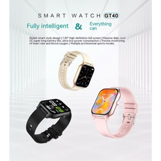 Đồng Hồ Thông Minh GT40 Kết Nối Bluetooth 1.83 Màn Hình Vuông Kim Loại Chống Thấm Nước Đa Năng