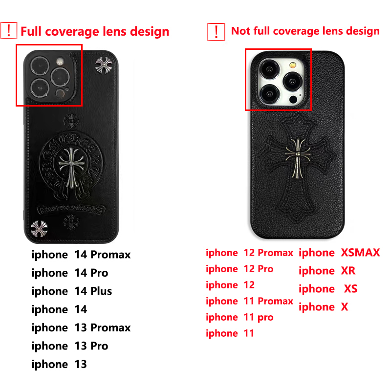 Ốp Sáng Tạo Da Cho iPhone 15 14 13 Pro Max 11 12 Pro Max X XS XR XSMAX 14 7 8 Plus punk crow heart metal cross design protection Full cover Chống Rơi