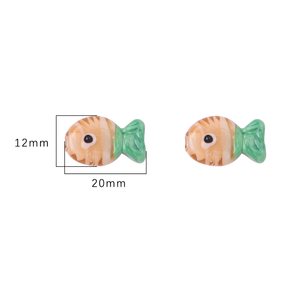 Beadia Hạt Xỏ Lỗ Làm Trang Sức Hình Cá Hoạt Hình Đáng Yêu 20 * 12mm