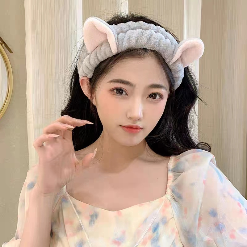 Băng đô tai động vật dễ thương nhiều kiểu tùy chọn phong cách Hàn Quốc cho nữ mang khi rửa mặt