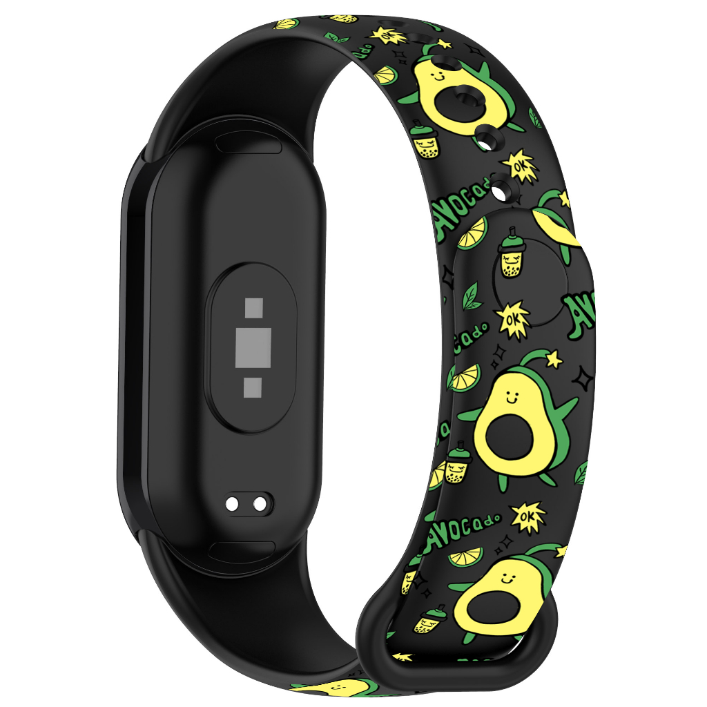 Dây Đeo Silicone Hình Trái Bơ Cho Đồng Hồ Thông Minh Xiaomi Mi Band 8 7 6 5 4 3