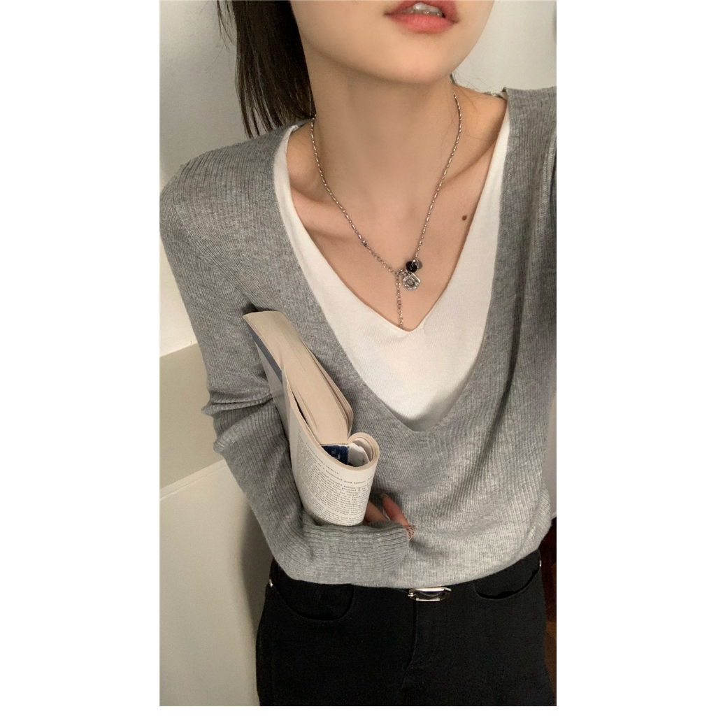 Áo Thun Nữ Dài Tay Cổ Tròn Thời Trang Hàn