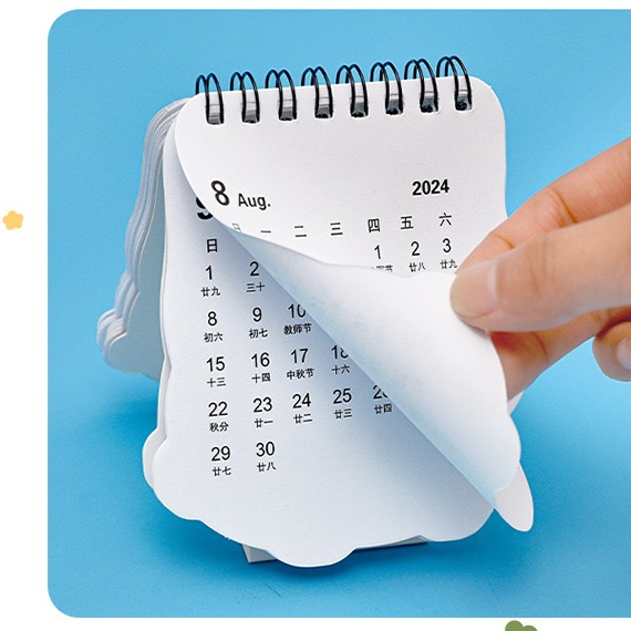 Hoạt Hình Lịch Để Bàn mini Hình Gấu Trúc Dễ Thương