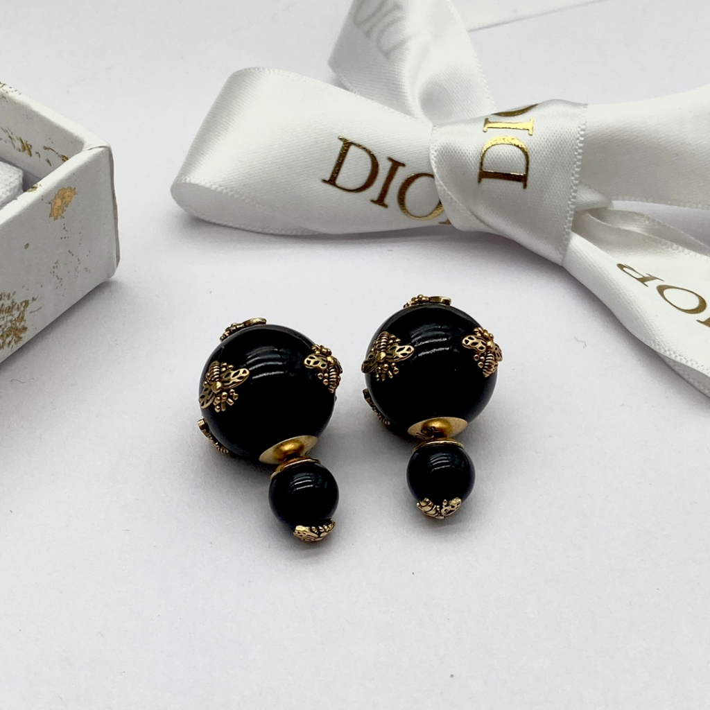 Bông Tai Mạ Bạc 925 Hình Chữ Đính Ngọc Trai Thời Trang