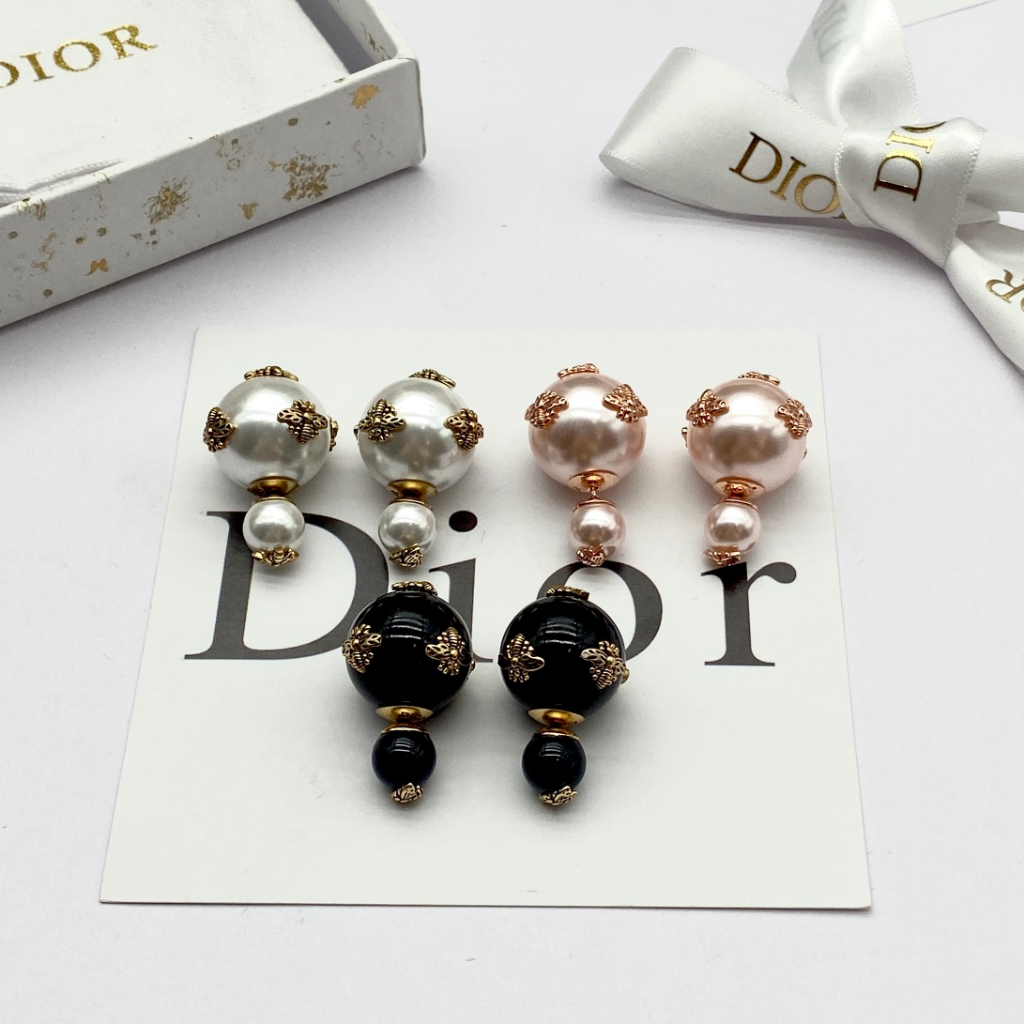 Bông Tai Mạ Bạc 925 Hình Chữ Đính Ngọc Trai Thời Trang