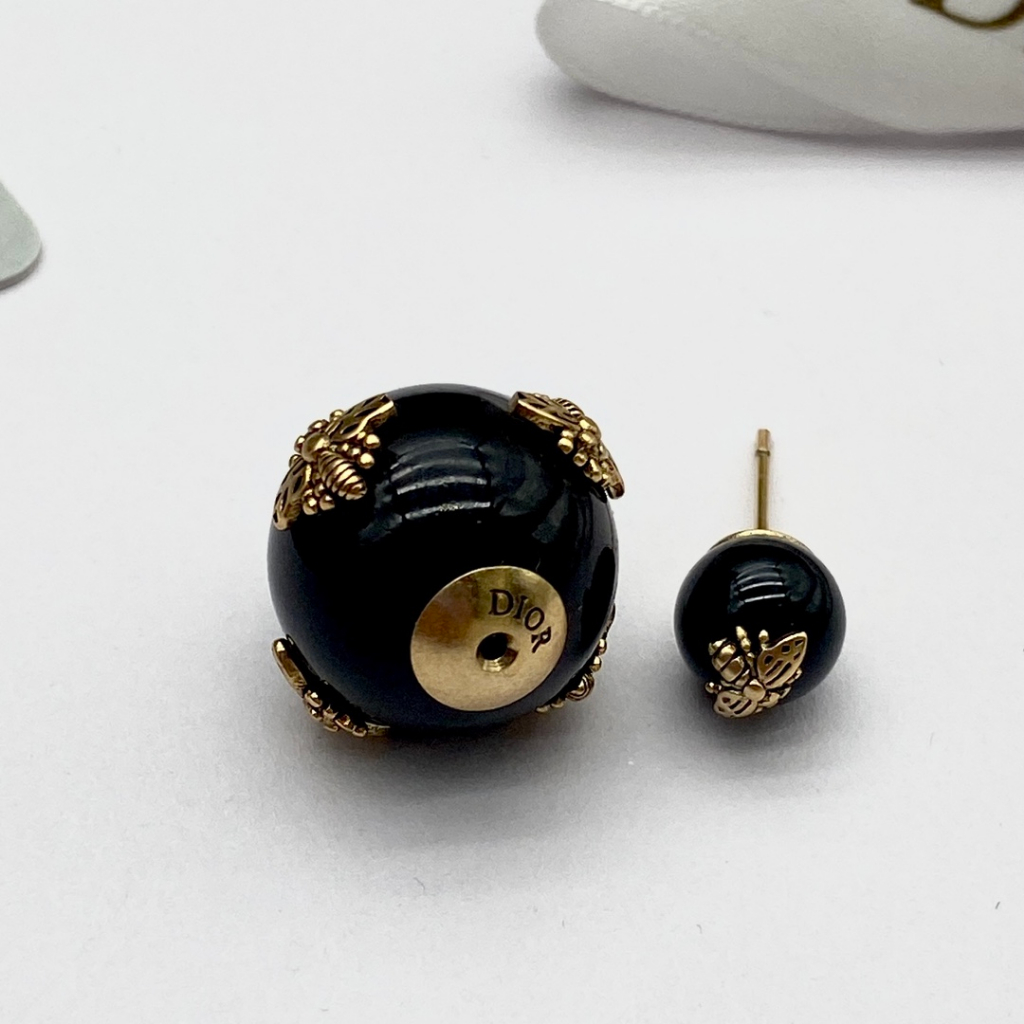 Bông Tai Mạ Bạc 925 Hình Chữ Đính Ngọc Trai Thời Trang