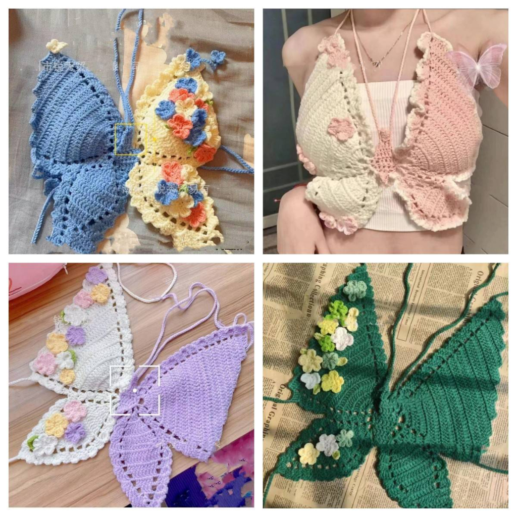 Bộ Đồ Bơi bikini Dệt Kim Họa Tiết Bướm GT2 Phong Cách Hawaiian Thời Trang Quyến Rũ Cho Nữ