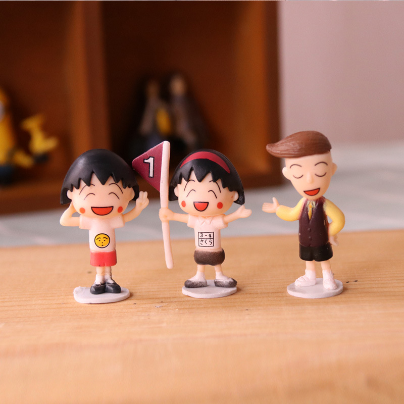 Set 6 Mô Hình Nhân Vật Phim Hoạt Hình Maruko 3-7cm Bằng PVC
