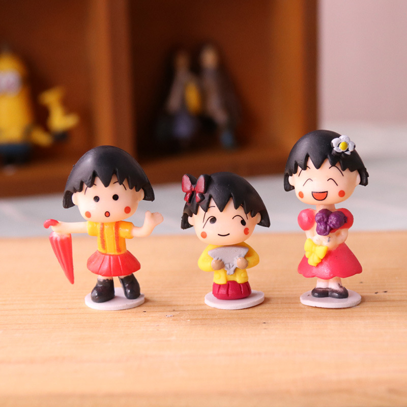 Set 6 Mô Hình Nhân Vật Phim Hoạt Hình Maruko 3-7cm Bằng PVC