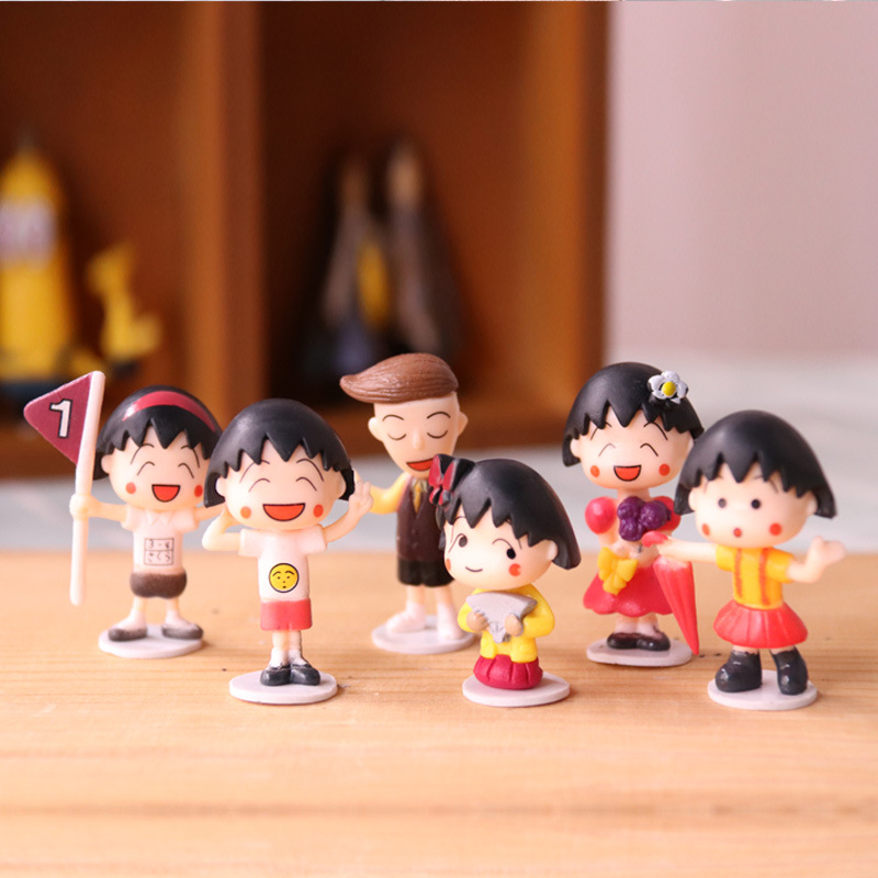 Set 6 Mô Hình Nhân Vật Phim Hoạt Hình Maruko 3-7cm Bằng PVC