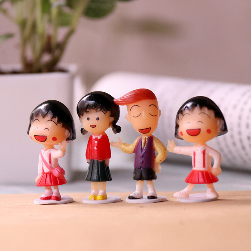 Set 6 Mô Hình Nhân Vật Phim Hoạt Hình Maruko 4.5cm Trang Trí Bánh Kem