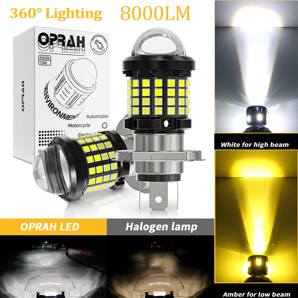 1 Đèn Pha Xe Máy Siêu Sáng H4 H6 BA20D 3030 60SMD Hi / Thấp 8000LM Màu Sắc