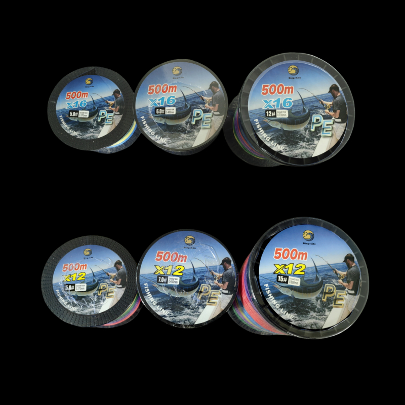Bingolife 500m dây câu cá biển lure boat fishing x12 x16 dây bện dày 1 màu trên 10 mét cá mú dòng cá ngừ dalima