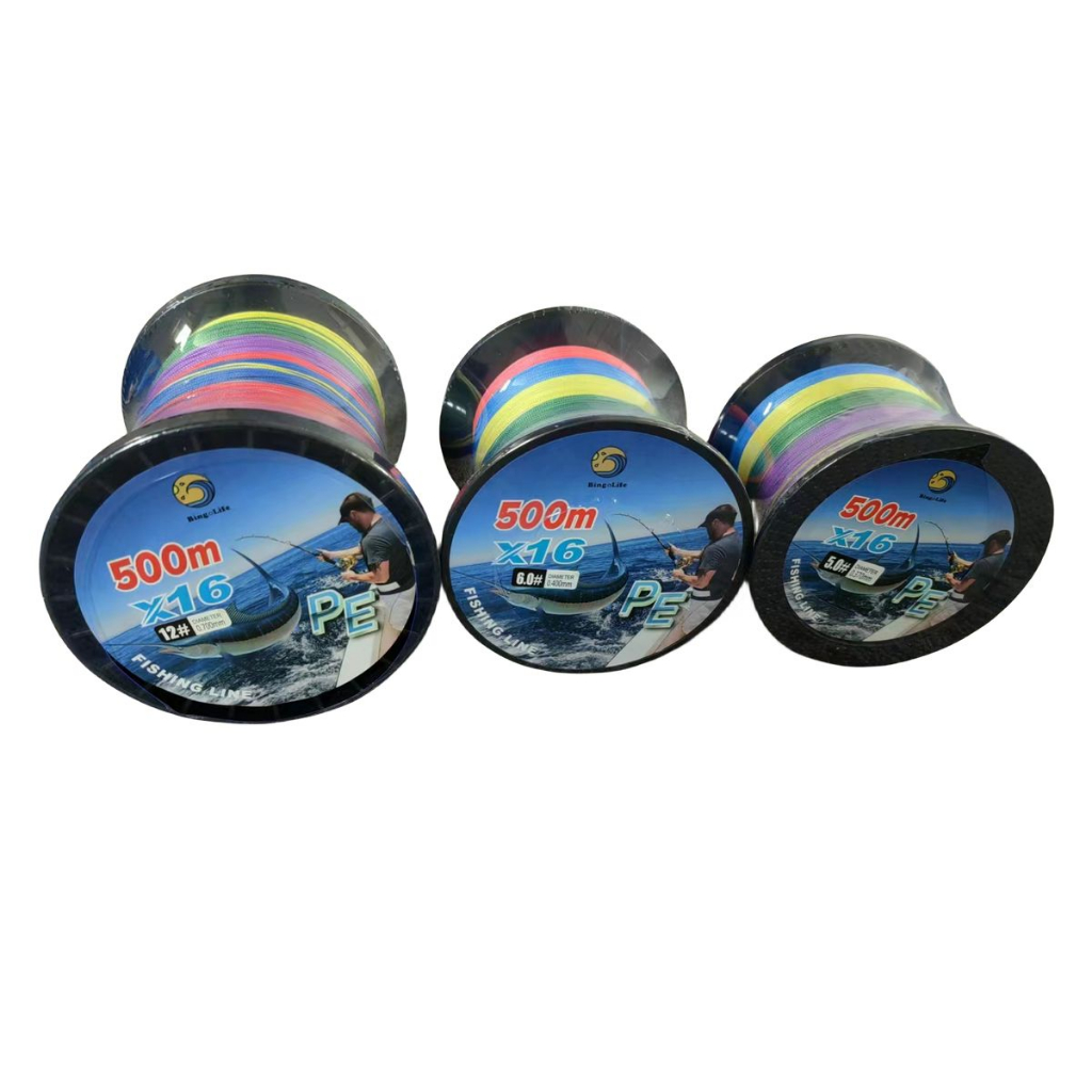 Bingolife 500m dây câu cá biển lure boat fishing x12 x16 dây bện dày 1 màu trên 10 mét cá mú dòng cá ngừ dalima