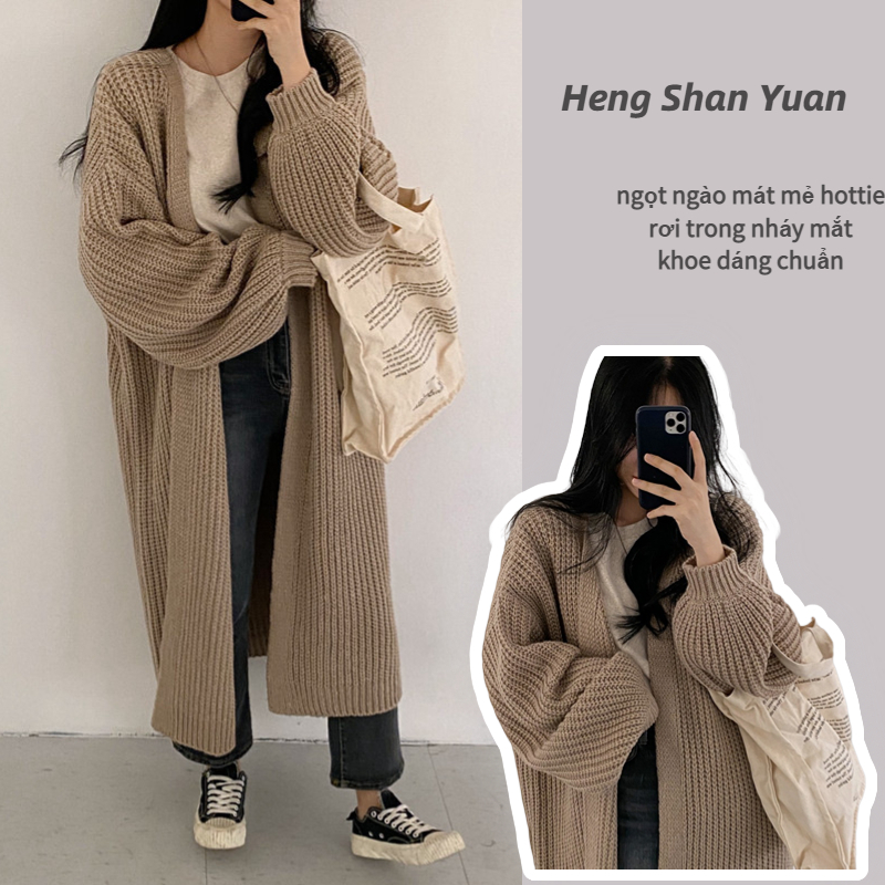 Áo Khoác cardigan Dệt Kim Dáng Rộng Phong Cách retro Thu Đông 2023 Cho Nữ